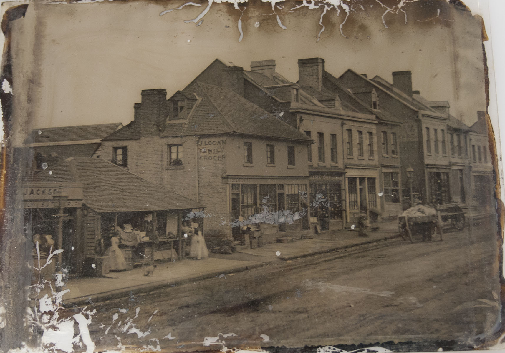 Photo of Parramatta Street (now Broadway) taken by James Rooke ca1850